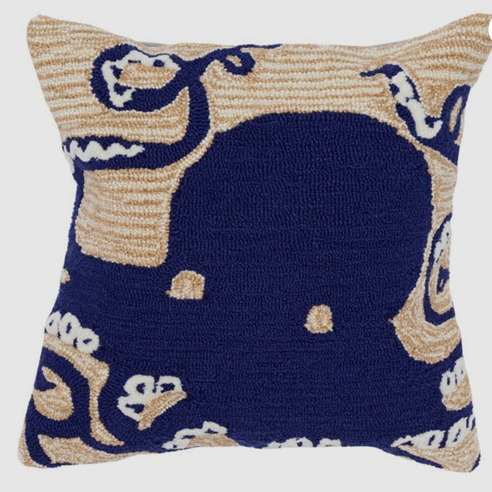 Liora Manne Octopus Throw Pillow shame Blue NWT